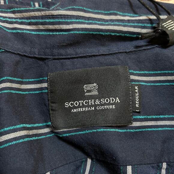 Scotch & Soda Regular Fit Button Down Shirt Men's Size XL Stripes Casual Preppy - Picture 2 of 5